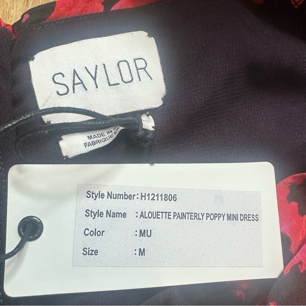 NWT SAYLOR Alouette Painterly Poppy Floral Mini Sweetheart Dress Size Medium - Picture 13 of 14
